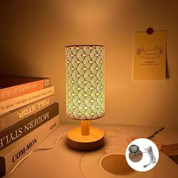 Простая современная ночная лампа прикроватная деревянная лампа с затемнением теплая трехцветная лампа для спальни Tricolor&WHITE белый