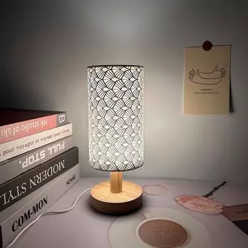 Простая современная ночная лампа прикроватная деревянная лампа с затемнением теплая трехцветная лампа для спальни Tricolor&WHITE белый