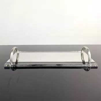 Простая современная прозрачная ручка из нержавеющей стали, длинный поднос, модель комнаты, гостиной, обеденного стола, журнального столика, подноса для хранения, украшений