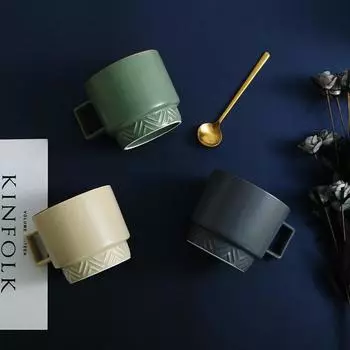 Простая сплошная цветная кружка в скандинавском стиле, керамическая чашка для воды, кофейная чашка, чашка для молока