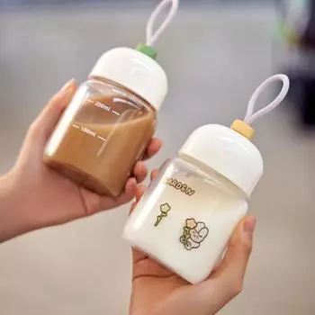 Простая стеклянная бутылка для молока со шкалой, многоцелевая износостойкая чашка для воды для барбекю на открытом воздухе