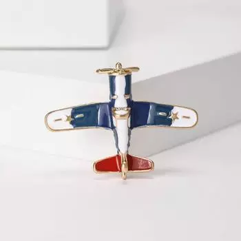 Простая стильная брошь-значок в виде капли из сплава с изображением русского самолета, унисекс