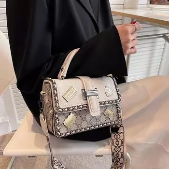 Простая студенческая сумка-тоут, маленькая квадратная сумка в стиле ретро, сумка на плечо для девушек, модная сумка через плечо для девушек, автомобильная сумка