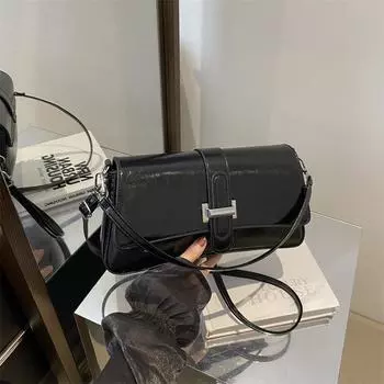 Простая сумка-багет на одно плечо, универсальная ретро-сумка небольшого размера, сумка-мессенджер в иностранном стиле, высокая стоимость серебряный