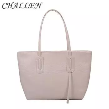 Простая сумка большой вместимости Женская сумка Модная сумка через плечо «Сотни» белый