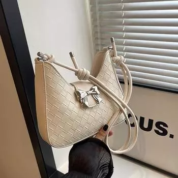 Простая сумка через плечо для поездок на работу, женская сумка через плечо в стиле ретро, 2024, новая портативная сумка-полумесяц, модная сумка-мессенджер чёрный