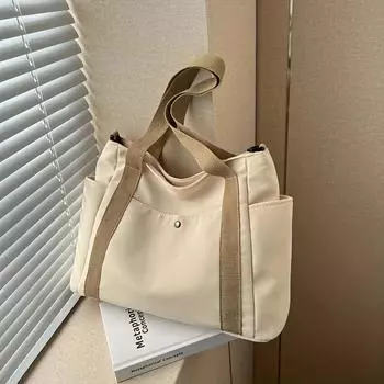 Простая сумка через плечо с цветными блоками, большая вместительная ручная сумка на молнии с карманами, пригородная сумка через плечо чёрный