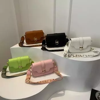 Простая сумка через плечо с широкими лямками для женщин. Весна. Новый ретро-темперамент и красивые инсы. Маленькая квадратная сумка для женщин.