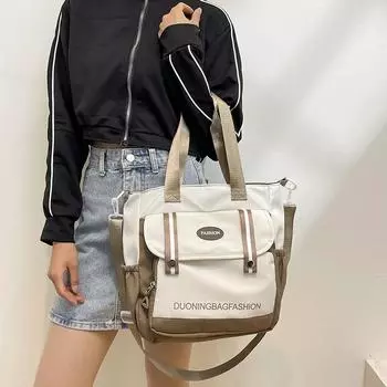 Простая сумка через плечо в цветном исполнении, женская повседневная модная сумка-мессенджер, универсальная сумка-тоут большой вместимости, косметичка для студентов, для занятий