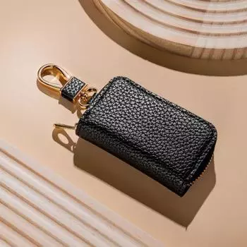 Простая сумка для монет из искусственной кожи, роскошный чехол для ключей, модный маленький кошелек, подвеска чёрный
