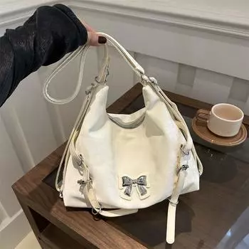 Простая сумка-мессенджер через плечо для студентов колледжей на занятиях, женский летний рюкзак 2024 года, новый вместительный рюкзак для поездок на работу чёрный