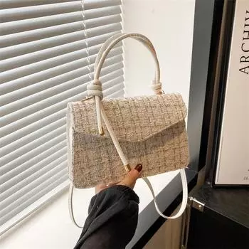 Простая сумка-мессенджер в стиле ретро, простая и модная маленькая квадратная сумка, женская сумка 2024 года, летняя новая модная повседневная сумка через плечо чёрный