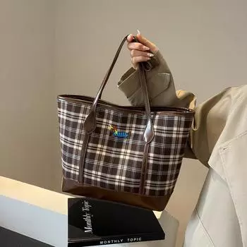 Простая сумка-тоут в стиле ретро, высококачественная сумка-мессенджер большой вместимости, летняя универсальная модная сумка через плечо, нишевый дизайн для женщин 37*11*28