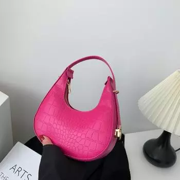 Простая сумка женская весна 2024 года новая простая повседневная сумка-полумесяц модный тренд сумка подмышкой мода повседневная одиночная чёрный