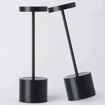 Простая светодиодная перезаряжаемая сенсорная диммируемая водонепроницаемая настольная лампа из алюминиевого сплава с творческой атмосферой уличный декоративный ночник чёрный