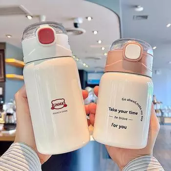 Простая термоизоляционная чашка для девочек, соломенная чашка I, симпатичные новые взрослые, студенческие, детские чашки 350ml