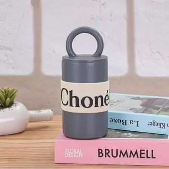 Простая термокружка из нержавеющей стали 304, французская портативная кофейная чашка, портативная чашка для девушек для улицы 400ml серый