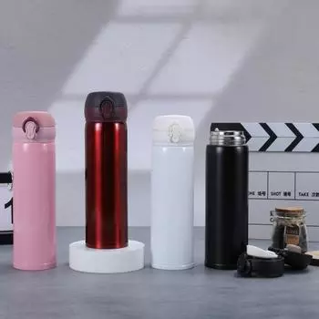 Простая термокружка из нержавеющей стали для студентов мужского и женского пола, спортивная кружка для отдыха на открытом воздухе с замком 500ml