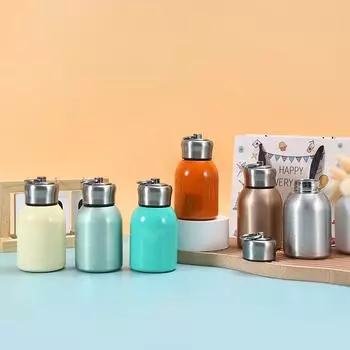 Простая термокружка из нержавеющей стали с кольцом, переносная удобная чашка для улицы, маленькая, толстая, мини-вакуумная карманная кружка 300ml