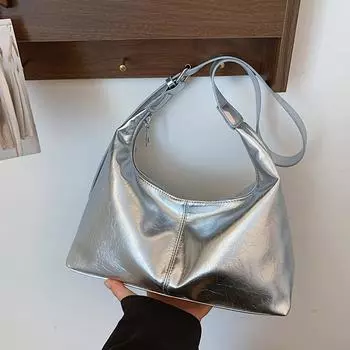 Простая текстура, однотонная ретро-сумка, универсальная, женская, новая, сумка через плечо, сумка через подмышку, сумка-тоут, прилив белый