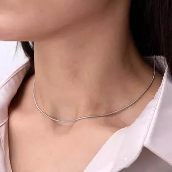 Простая тонкая цепочка из змеиной кости серебряный