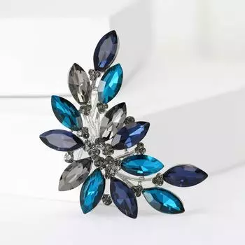 Простая трехмерная брошь для пальто из хрустального стекла с бриллиантами, инкрустированная аксессуарами