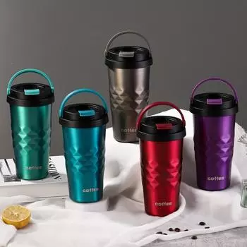 Простая удобная чашка с соломинкой, кофейная кружка, керамическая кружка большой емкости с крышкой, переносная кофейная чашка 500ml