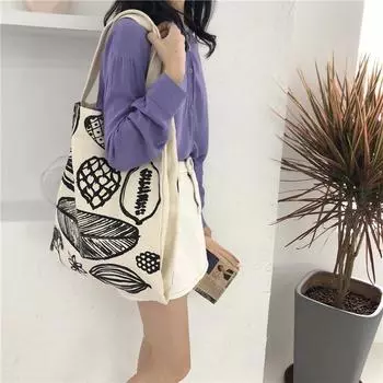 Простая упаковка на холсте с печатью листьев Jm14