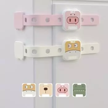 Простая установка, замок от детей, универсальный мультяшный замок, не требующий сверления, замок для ремней шкафа для холодильников коричневый