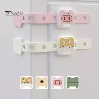 Простая установка, замок от детей, универсальный мультяшный замок, не требующий сверления, замок для ремней шкафа для холодильников коричневый