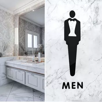 Простая установка, знак для туалета, доска для туалетной двери, самоклеящаяся вывеска, декор, табличка для туалета Man S