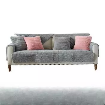 Простая утолщенная плюшевая подушка для дивана в скандинавском стиле, нескользящий чехол для дивана для дома, гостиной, зимняя теплая подушка для эркера 70*70cm