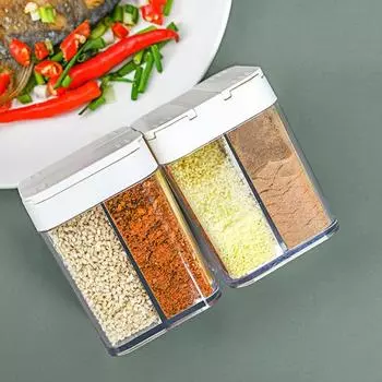 Простая в использовании, широко применяемая, практичная, износостойкая, с 4 решетками, выдвижная коробка для хранения приправ, бутылка для хранения специй белый
