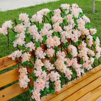 Простая в установке искусственная шелковая цветочная прочная декоративная растяжка для забора из панелей ограждения