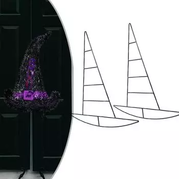 Простая в установке рамка для венка в виде шляпы ведьмы, идеально подходящая для самостоятельного украшения на Хэллоуин C