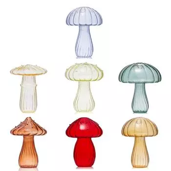 Простая ваза в форме гриба, прозрачная стеклянная ваза, гидропонное цветочное растение, бутылка для ароматерапии, креативное украшение для дома светло-зеленый