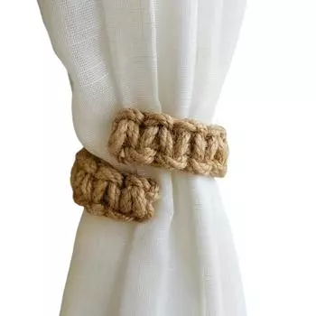 Простая веревка для занавесок из пеньковой хлопчатобумажной веревки в скандинавском стиле, не требующая завязывания, легко придающая форму занавескам, складывающаяся веревка для связывания, украшение для дома белый