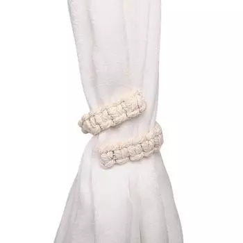 Простая веревка для занавесок из пеньковой хлопчатобумажной веревки в скандинавском стиле, не требующая завязывания, легко придающая форму занавескам, складывающаяся веревка для связывания, украшение для дома белый