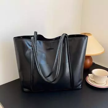 Простая вместительная сумка женская 2024 осень и зима новая модная универсальная сумка через плечо для студентов колледжа портативная сумка-тоут белый