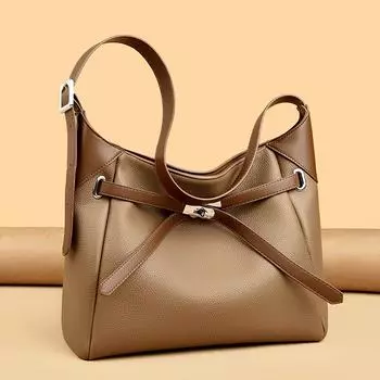 Простая вместительная женская сумка-тоут с одной ручкой, новая, 2024 года, для поездок на работу под мышкой, с косым ремнем чёрный