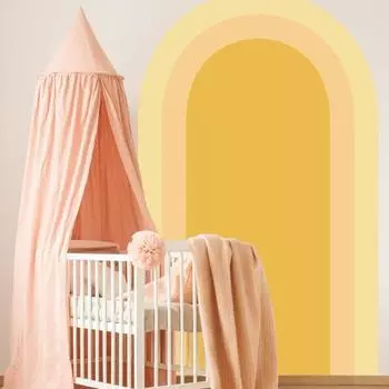 Простая водонепроницаемая полукруглая наклейка на стену, декор для спальни в стиле бохо B