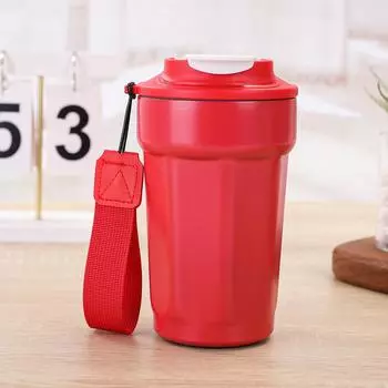 Простая восьмиугольная чашка 316 Нержавеющая сталь Термос Кружка Высокая ценность Портативная Прямое питье Кофейная чашка Портативная автомобильная кружка 480ml красный