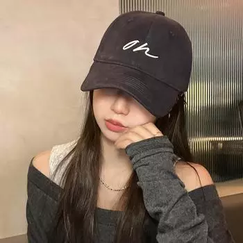 Простая вышивка простая кепка женское лицо маленькая бейсболка мужская женская большая окружность головы пара шляпа прилив Adjustable