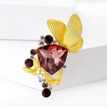 Простая высококачественная брошь-бабочка из сплава со стразами из золота для юбки, креативная модная женская одежда, корсаж, ювелирные изделия, булавка