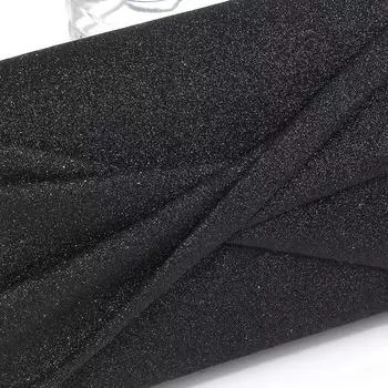 Простая женская легкая роскошная блестящая тканевая ужин-сумка с откидной крышкой и защелкой, компактная переносная сумка через плечо 20*6*12.5cm чёрный