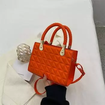 Простая женская модная сумка 2024 года, зимняя новая популярная фактурная сумка-мессенджер, маленькая квадратная сумка-мессенджер, повседневная сумка через плечо чёрный