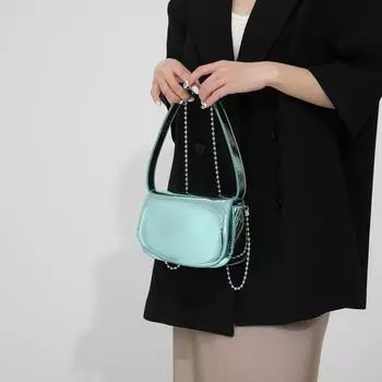 Простая женская сумка 2024 года, новая летняя мода, женская сумка из лакированной кожи, яркая сумка через плечо под мышкой, повседневная чёрный