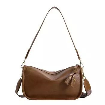 Простая женская сумка через плечо из цельного ПУ с застежкой-молнией и большой вместимостью, простая модная многофункциональная сумка для поездок на работу чёрный