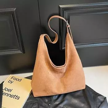 Простая женская сумка через плечо в стиле ретро, вместительная, сумка для студентов, сумка для мам коричневый