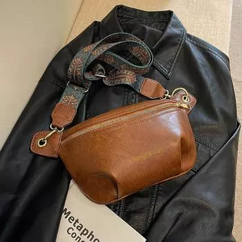 Простая женская сумка на грудь, вместительная сумка через плечо на одно плечо чёрный